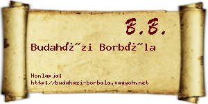 Budaházi Borbála névjegykártya